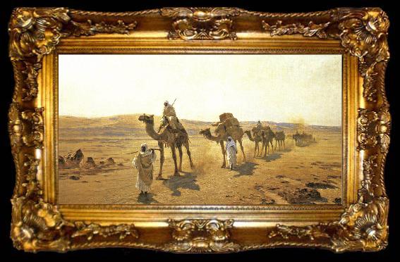 framed  Ludwig Hans Fischer An Arab Caravan., ta009-2